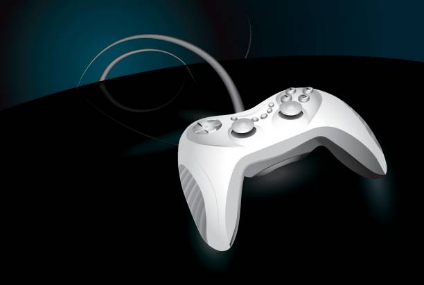 joypad - joystick gamepad control three dimensional shape stock illustrations