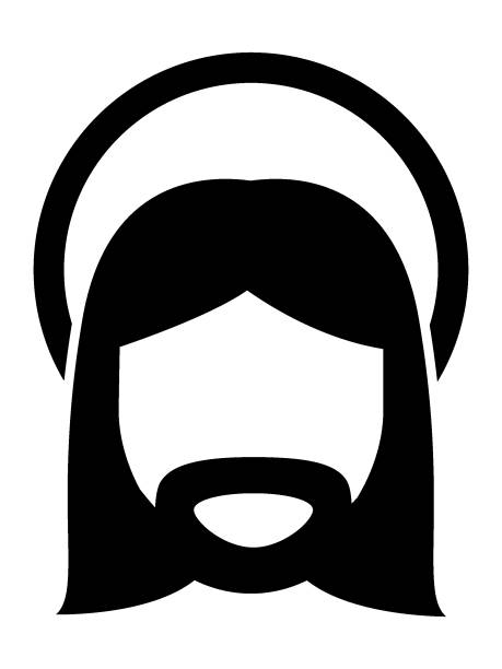 Face of Jesus Christ Vector illustration of the Face of Jesus Christ jesus christ icon stock illustrations