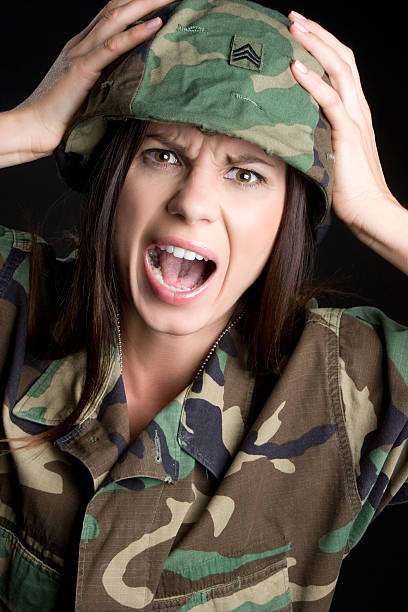 istock Yelling Military Woman 95767133
