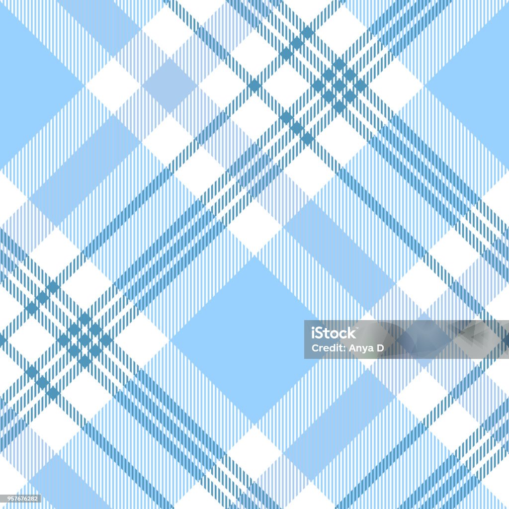 Seamless Plaid Check Pattern In Pastel Blue And White Stock Illustration -  Download Image Now - iStock