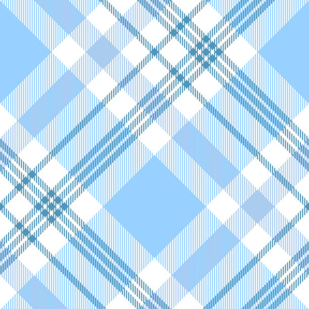 Seamless plaid check pattern in pastel blue and white. Classic fabric texture for digital textile printing. preppy fashion stock illustrations