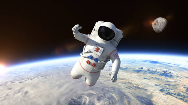 istock Astronaut Flying Over The Planet Earth - Close Up 957684910