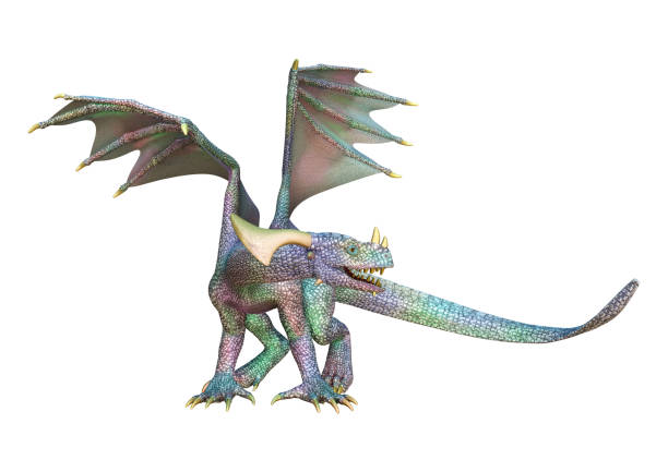 istock 3D illustration fairy tale dragon on white 957685268