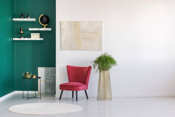 istock Creative minimalist artist home interior 957690684