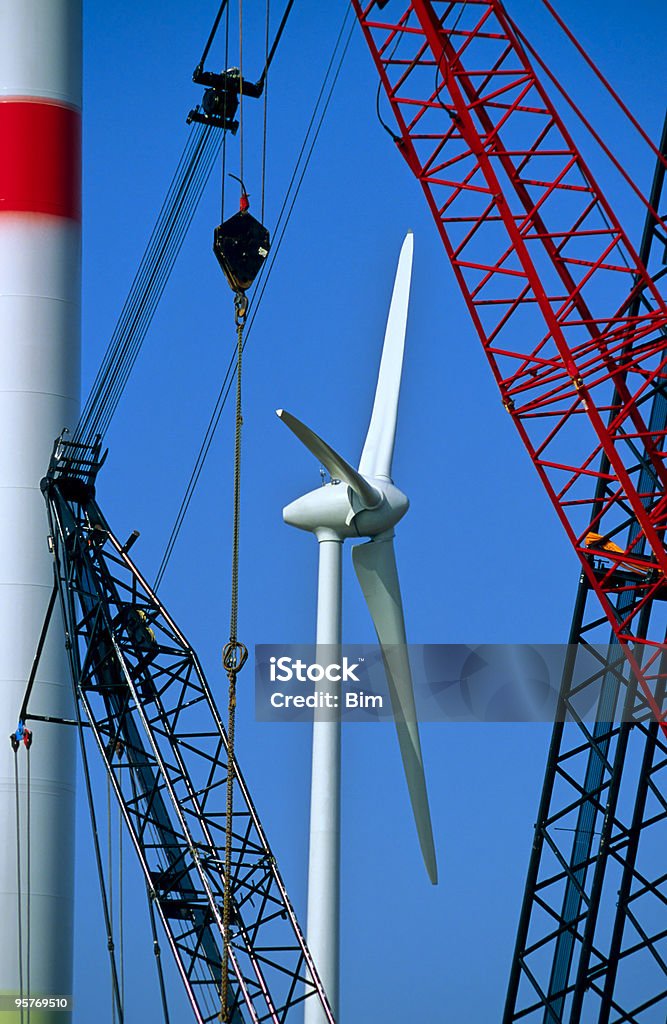 Windturbinen unter Bau - Lizenzfrei Baugewerbe Stock-Foto