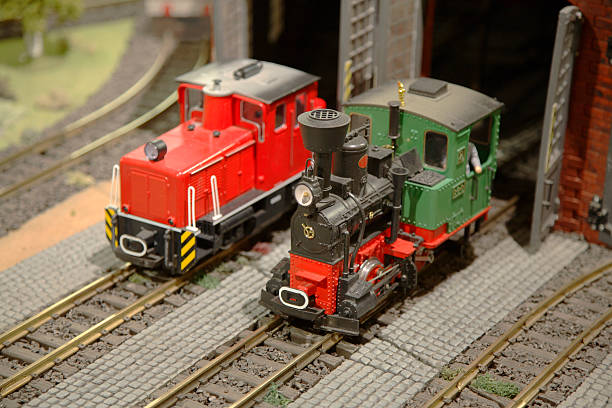 miniaturowy lokomotyw - toy wagon train engine steam zdjęcia i obrazy z banku zdjęć