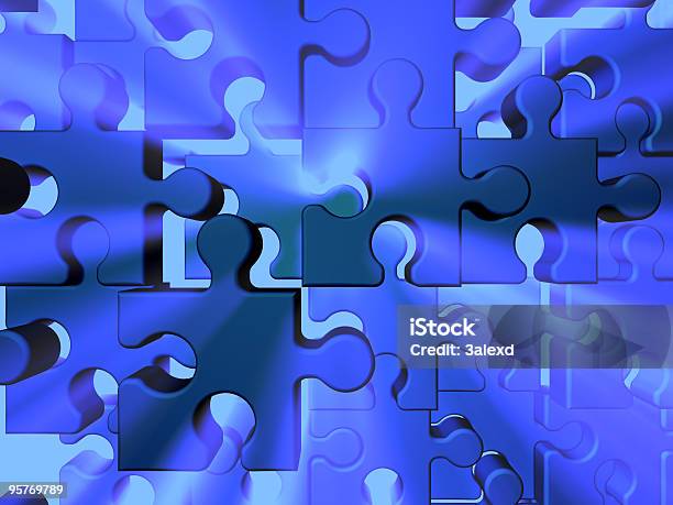 Puzzle - Fotografie stock e altre immagini di Astratto - Astratto, Blu, Composizione orizzontale