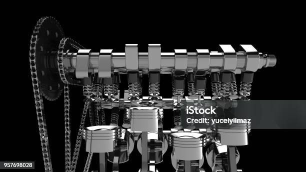3d Model Of A Working V8 Engine Stock Photo - Download Image Now - Engine,  Equipment, Gear - Mechanism - iStock