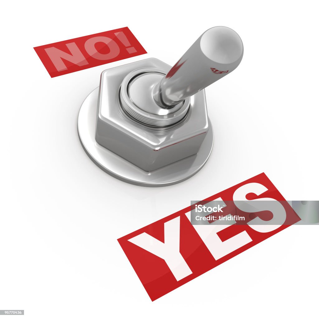Przełącz przycisk-"Tak” lub" Nie”. - Zbiór zdjęć royalty-free (Białe tło)