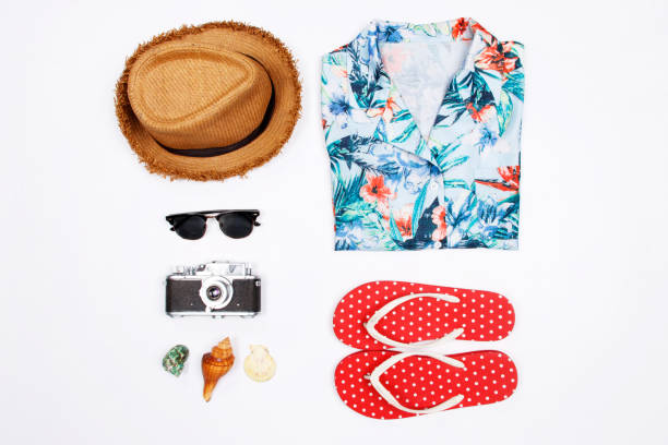 istock Traveler accessories on white background. 957705102