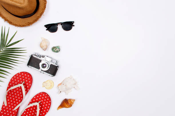 istock Traveler accessories on white background. 957705130