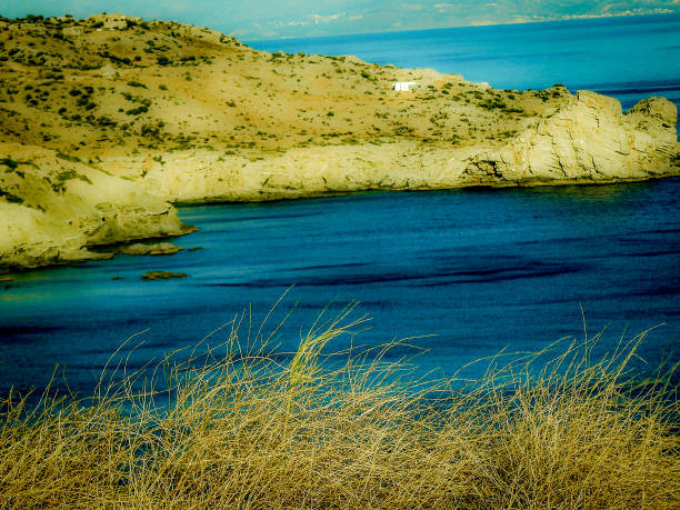 View of the sea and coastline of Crete island