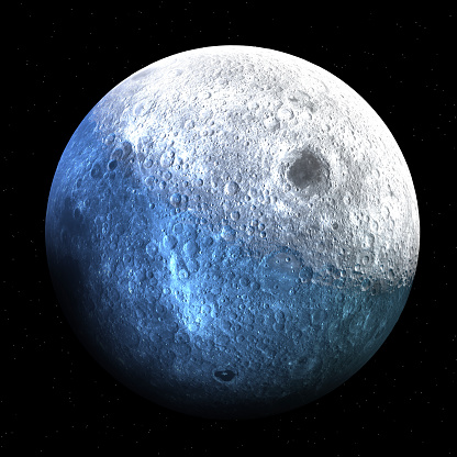 The Moon is an astronomical body that orbits planet Earth, and is Earth's only permanent natural satellite. 3d rendering