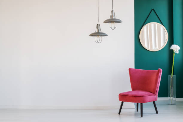 istock Red chair in living room 957714140