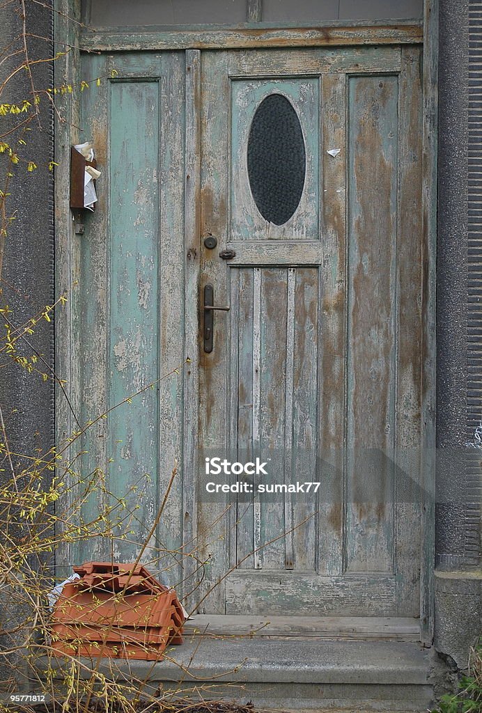 Door to an abandoned house  Abandoned Stock Photo