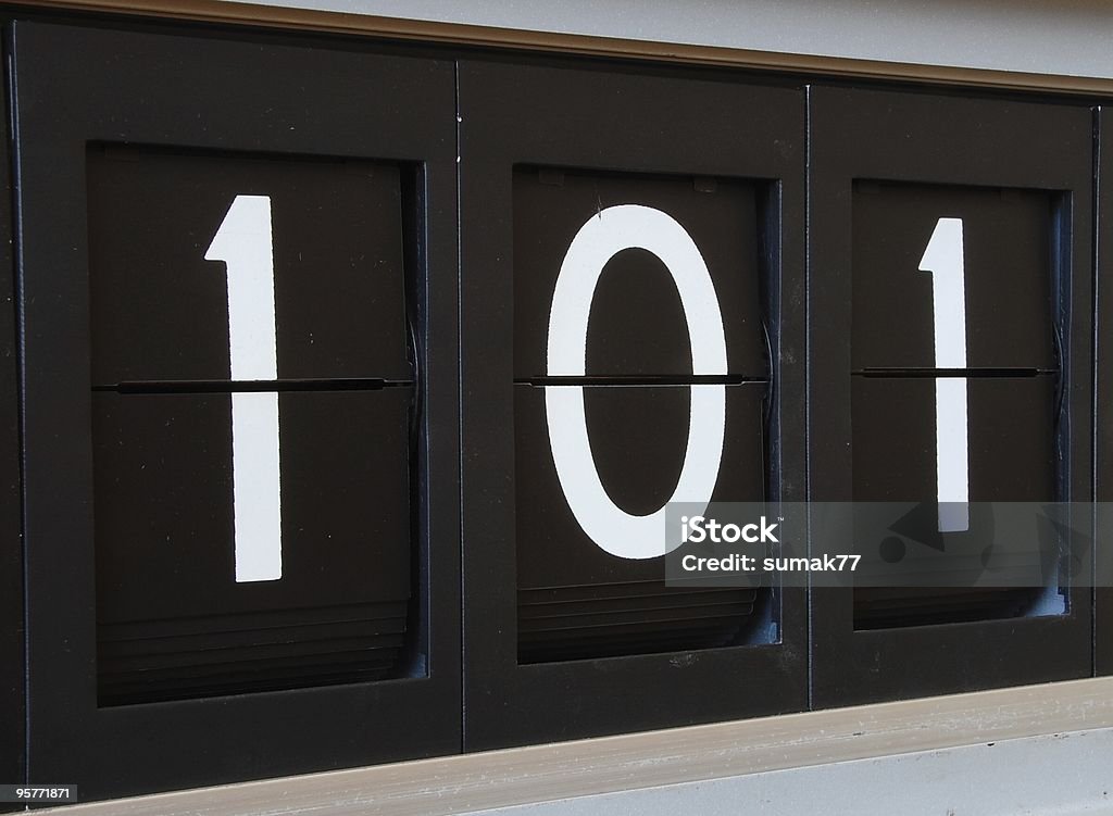 Number 101 on the information table  Beginnings Stock Photo