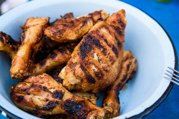 istock Freshly cooked grilled meat on plate close 957732168
