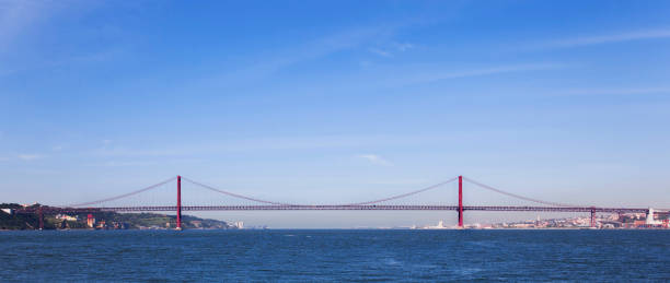 istock Ponte 25 de Abril Bridge profile in Lisbon, Portugal. 957754534