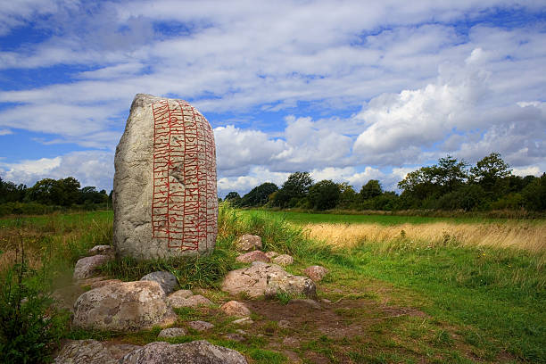 Runestone - Oland, Sweden  runes stock pictures, royalty-free photos & images