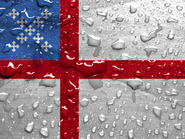 flag of Episcopal Church with rain drops flag of Episcopal Church with rain drops anglican eucharist stock pictures, royalty-free photos & images