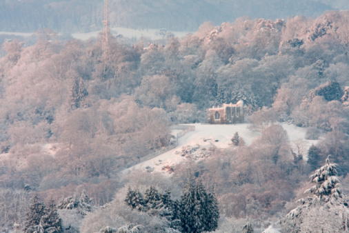 Snow landscape in Dardhe village, Korça