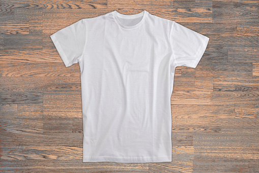 White T shirt mockup isolated on white background with clipping path, Realistic t-shirt.