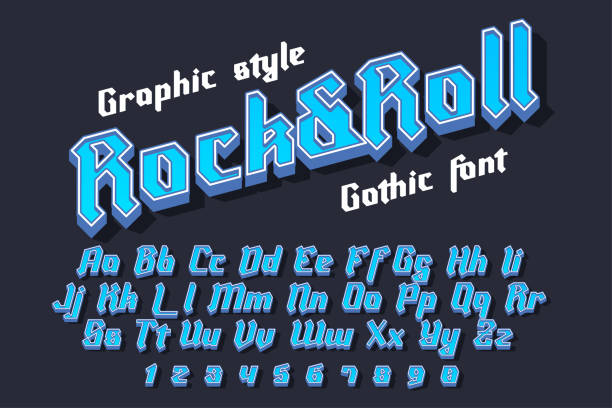 ロックン ・ ロール - グラフィック スタイルと装飾のモダンなフォント - rock&roll点のイラスト素材／クリップアート素材／マンガ素材／アイコン素材