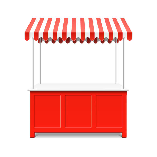 istock Street market stall for trading with awning 957786492