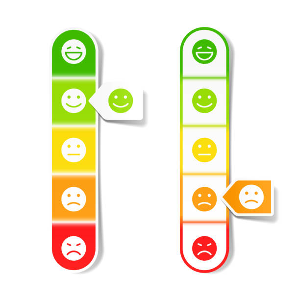 Feedback concept with different emoticons Feedback concept with different emoticons, vector illustration curiously enough stock illustrations