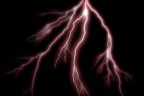 Red Lightning bolts stock photo