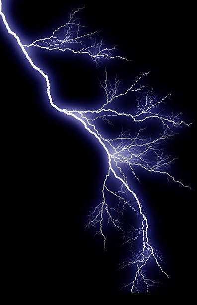 Vertical Lightning Strike stock photo