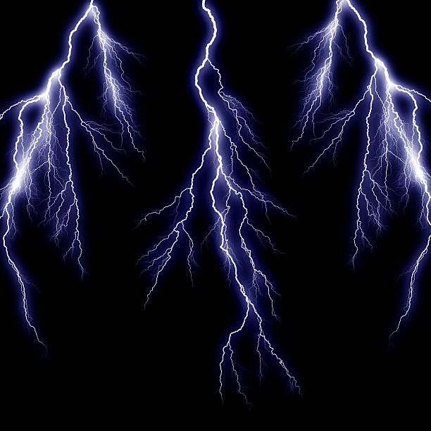 Triple Lightning Strike stock photo