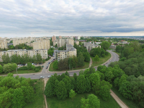 istock Eiguliai district in Kaunas, Lithuania aerial view 957790898