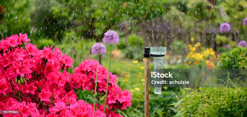 Rain gauge Rain gauge - Rain gauge - 15ml Rain Stock Photo
