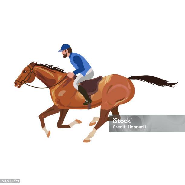 Horseman Galloping On Horse Stock Illustration - Download Image Now - Horse Racing, Adult, Amphitheater