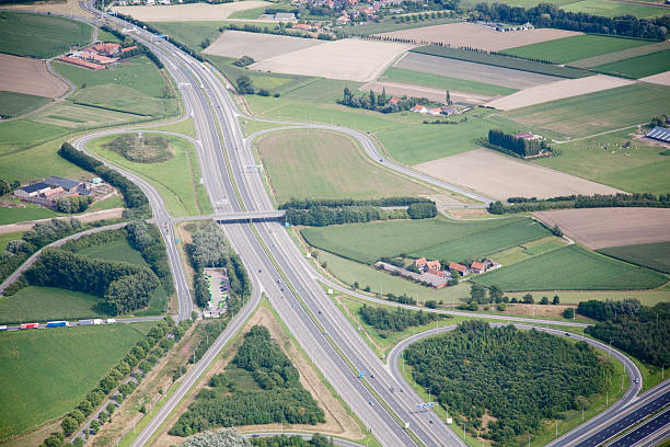 Una vista aérea de la autopista E17 - foto de stock