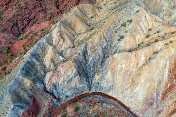 istock rock formation and creek - aerial view 957808448