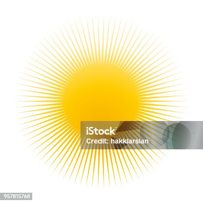 istock Yellow sun icon, clip-art, symbol, isolated on white background. 957815768