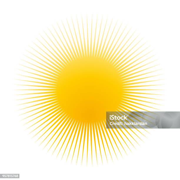 Yellow Sun Icon Clipart Symbol Isolated On White Background Stock Illustration - Download Image Now