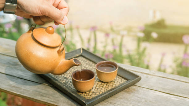 istock A set of a teapot on a balcony. 957816902