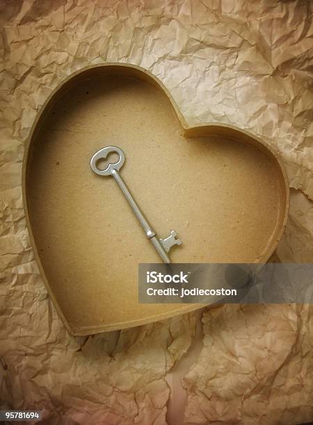 Key To Love Stock Photo - Download Image Now - Heart Shape, Key, Antique