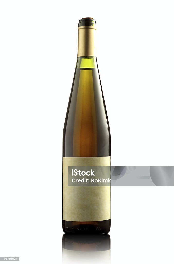 Garrafa de vinho branco, frente - Foto de stock de Alcoolismo royalty-free