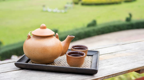 istock A set of a teapot on a balcony. 957819428
