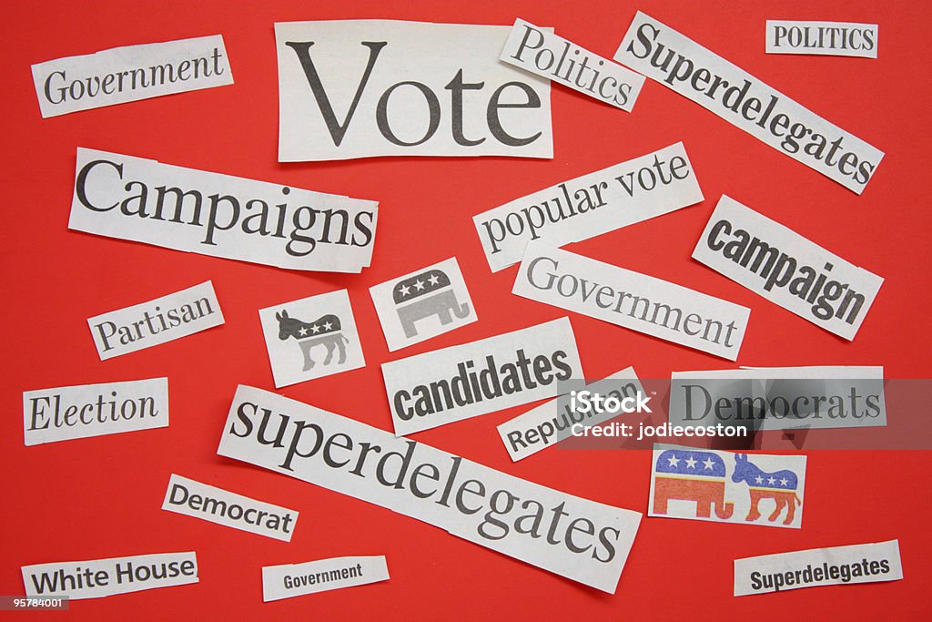 Periódico Clippings elecciones de la política de los Estados Unidos - Foto de stock de Elecciones libre de derechos