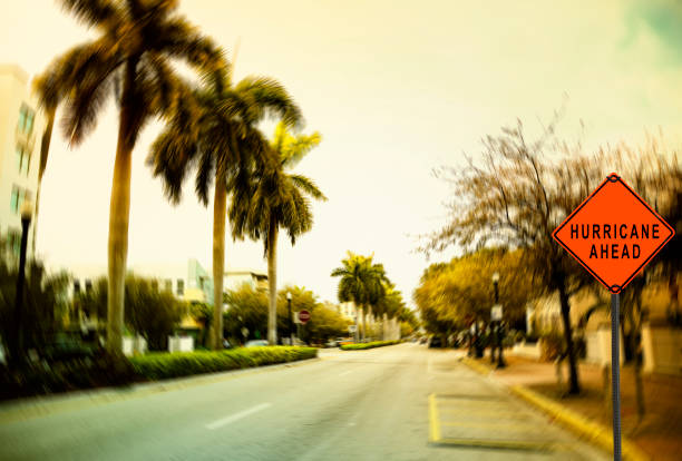 Hurricane - storm road sign, Miami