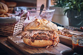 Messy Pulled Pork Burger with Coleslaw