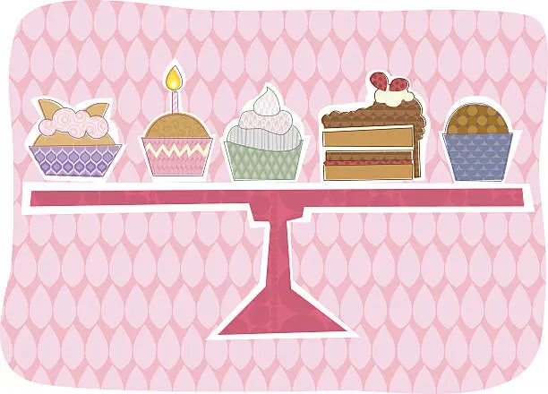 Vector illustration of Cake selection