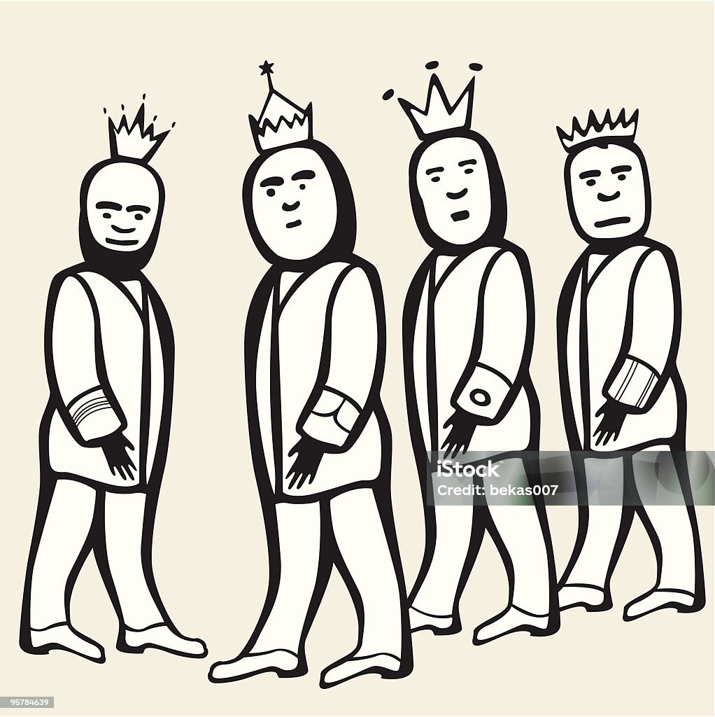 Grupa Portret finansowych kings - Grafika wektorowa royalty-free (Biały)