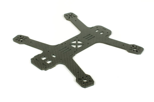 istock Carbon fiber racing drone frame isolated on the white background 957848998