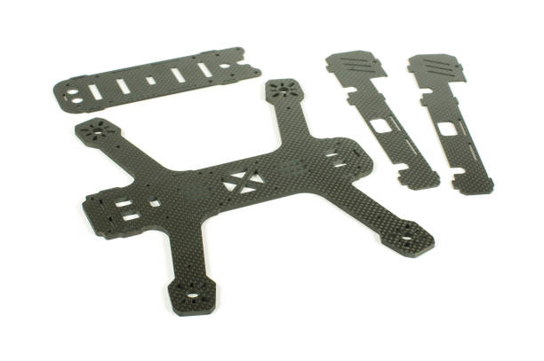 istock Carbon fiber racing drone frame isolated on the white background 957849436
